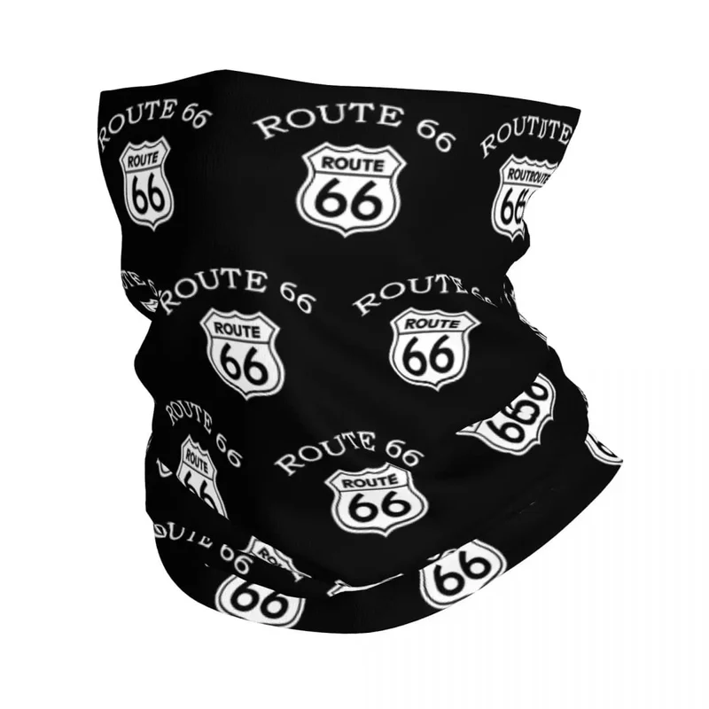 Ride The Route 66 Bandana Halsmanschette, winddicht, Gesichtsschal, Abdeckung, Biker, Motorrad, Kreuzfahrt, Amerika, Highway, Stirnband, Schlauch, Sturmhaube