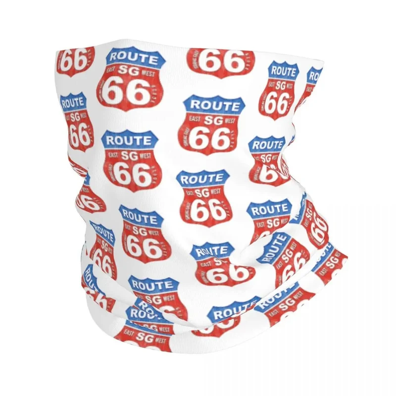Ride The Route 66 Bandana Halsmanschette, winddicht, Gesichtsschal, Abdeckung, Biker, Motorrad, Kreuzfahrt, Amerika, Highway, Stirnband, Schlauch, Sturmhaube