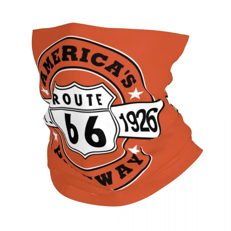 Ride The Route 66 Bandana Halsmanschette, winddicht, Gesichtsschal, Abdeckung, Biker, Motorrad, Kreuzfahrt, Amerika, Highway, Stirnband, Schlauch, Sturmhaube