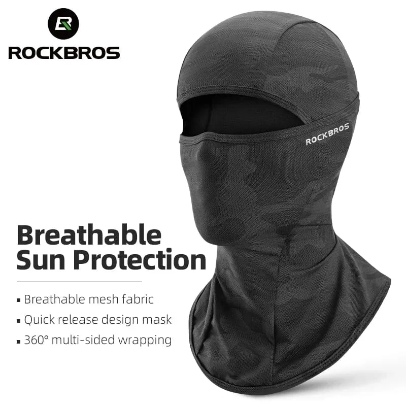 ROCKBROS Fahrradmaske, Vollgesichtsmaske mit UV-Schutz, Fahrradmaske, Sommer-Sturmhaube, Rennrad-Schal, atmungsaktive Outdoor-Ausrüstung