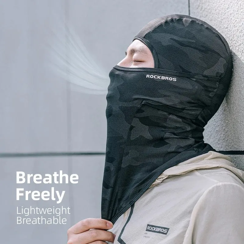 ROCKBROS Fahrradmaske, Vollgesichtsmaske mit UV-Schutz, Fahrradmaske, Sommer-Sturmhaube, Rennrad-Schal, atmungsaktive Outdoor-Ausrüstung