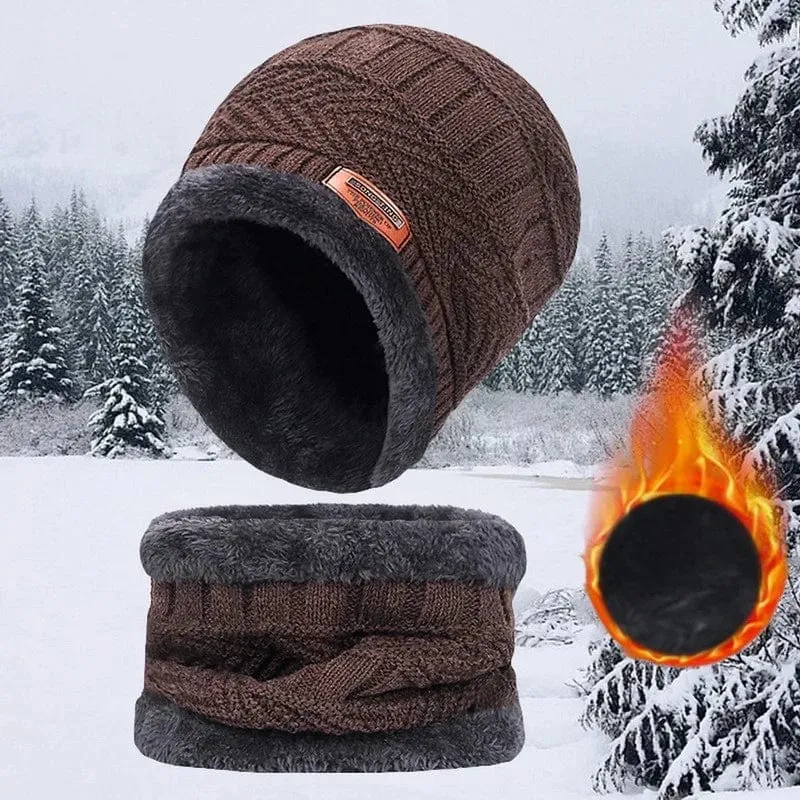 Wintermütze für Herren und Damen, Fleece-Schal, Strickmütze, warme Mütze, dicke Wolle, Halswärmer, Schal, Sturmhaube, Maske, Skullies Beanies