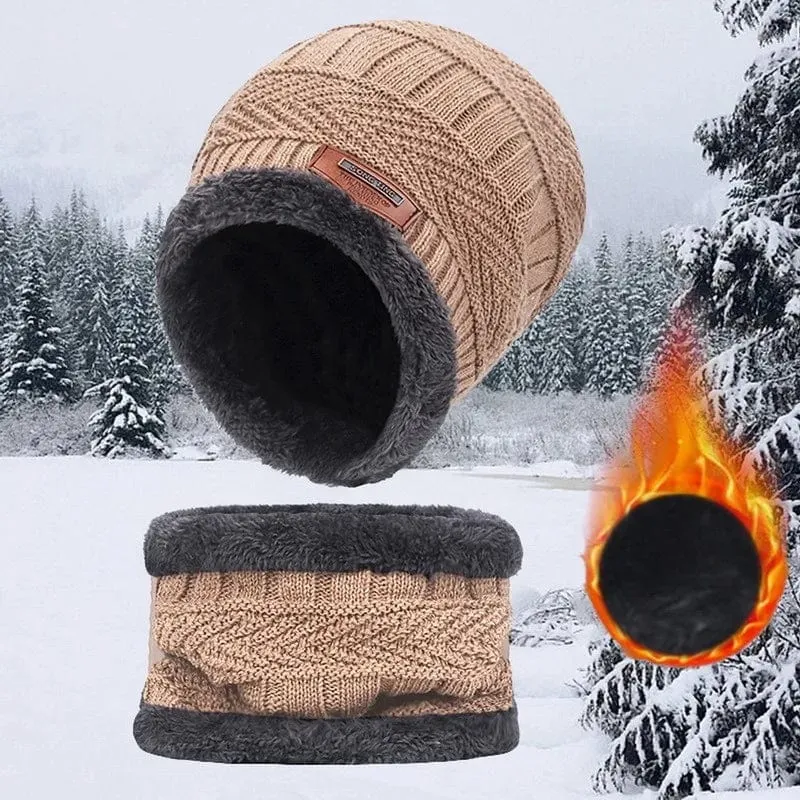 Wintermütze für Herren und Damen, Fleece-Schal, Strickmütze, warme Mütze, dicke Wolle, Halswärmer, Schal, Sturmhaube, Maske, Skullies Beanies