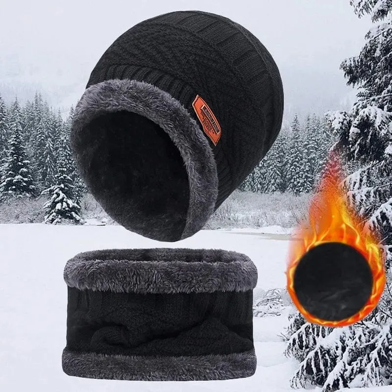 Wintermütze für Herren und Damen, Fleece-Schal, Strickmütze, warme Mütze, dicke Wolle, Halswärmer, Schal, Sturmhaube, Maske, Skullies Beanies