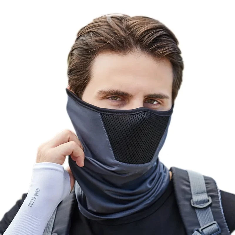 Outdoor Herren Wandern Radfahren Maske Schal Atmungsaktiv Hals Gamasche Sport Motorrad Sommer Sonne Ultra UV Schutz Gesichtsschutz