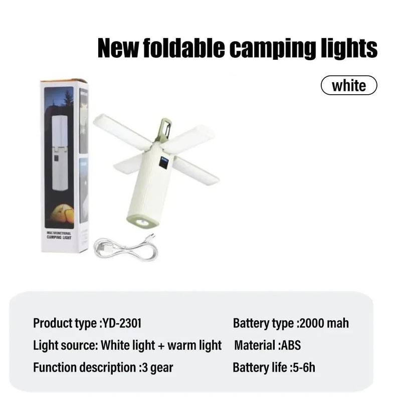 Tragbare LED Camping Licht Outdoor Multifunktionale Zelt Lampe USB Aufladbare Taschenlampe Klapp Camping Lampe