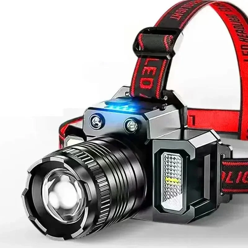 LED-Sensor-Scheinwerfer, Camping-Suchscheinwerfer, Kopf-Taschenlampe, wiederaufladbar, leistungsstarke Stirnlampe, Frontlaternen, Scheinwerfer, 5 Stile