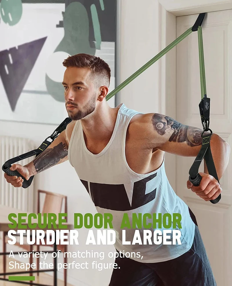 Widerstandsband-Set, Workout-Bänder, Übungsband, 5 Röhren, Fitness mit Türanker, Griffen, Beinen, Knöchelriemen und Fitness-Stick