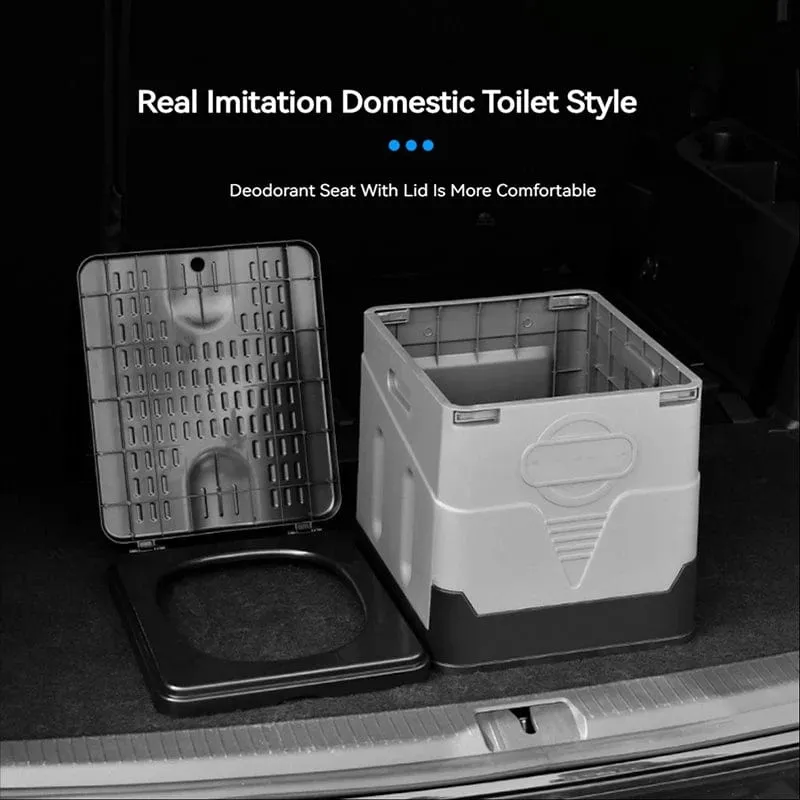 Klapptoilette, tragbare, zusammenklappbare, geruchshemmende Aufbewahrungsbox, Autotoilette, selbstfahrende Reise-Nottoilette für Erwachsene