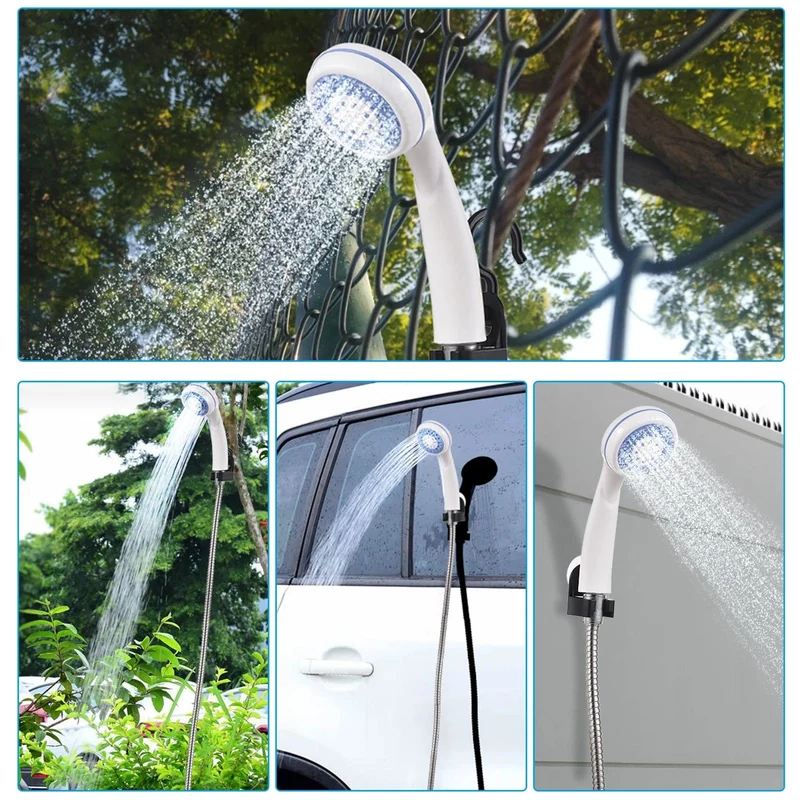 Tragbare Campingdusche für den Außenbereich, wiederaufladbar über USB, elektrische Duschpumpe für Camping, Autowaschen, Gartenarbeit, Haustierreinigung