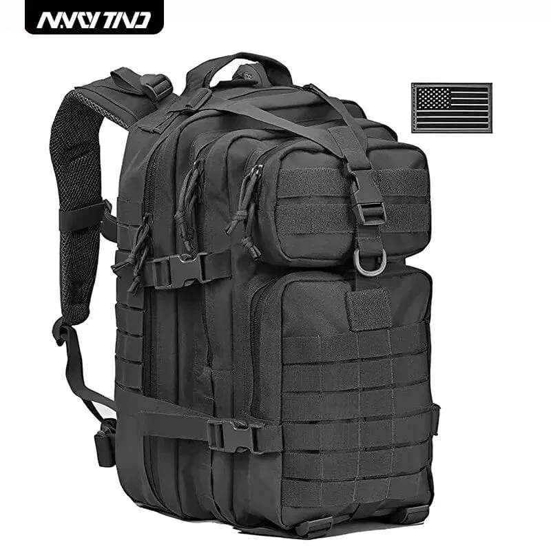 Militärischer taktischer Rucksack, 3-Tages-Angriffsrucksack, Armee-Molle-Tasche, 38/45 l, groß, wasserdicht, für den Außenbereich, Wandern, Camping, Reisen, 600D-Rucksack