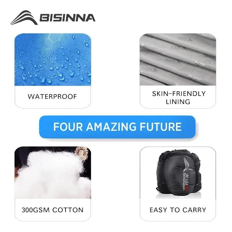 BISINNA Camping-Schlafsack, ultraleicht, wasserdicht, für den Winter, warm, Umschlag, Rucksackreisen, Schlafsäcke für Outdoor-Reisen, Wandern