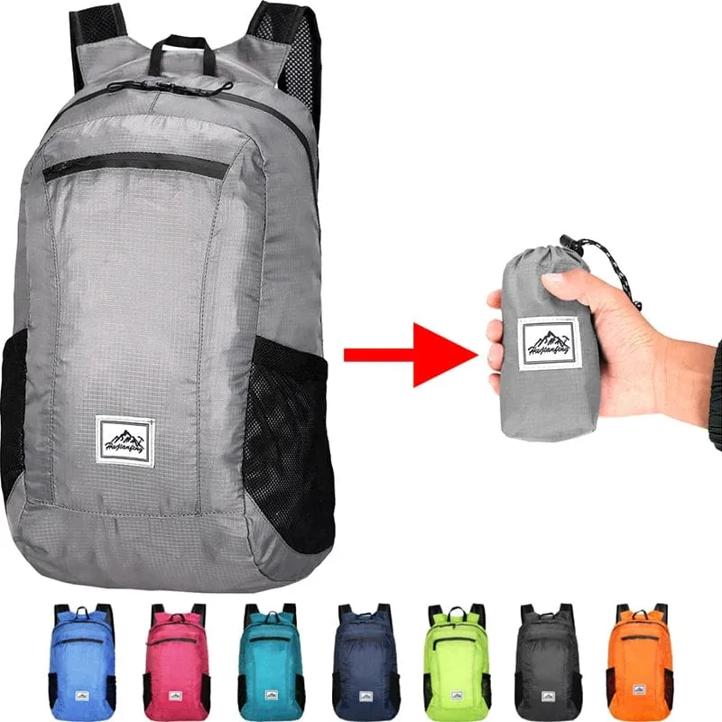 18L Tragbarer Faltbarer Rucksack Faltbarer Bergsteigerbeutel Ultraleicht Outdoor Klettern Radfahren Reise Knapsack Wandern Daypack