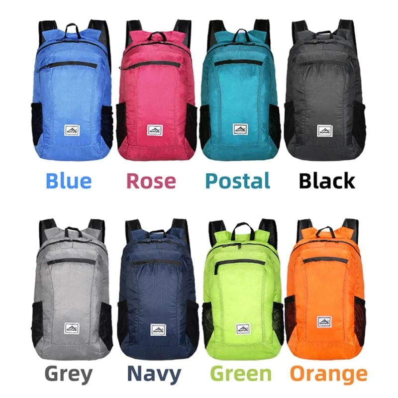 18L Tragbarer Faltbarer Rucksack Faltbarer Bergsteigerbeutel Ultraleicht Outdoor Klettern Radfahren Reise Knapsack Wandern Daypack