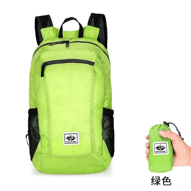 18L Tragbarer Faltbarer Rucksack Faltbarer Bergsteigerbeutel Ultraleicht Outdoor Klettern Radfahren Reise Knapsack Wandern Daypack