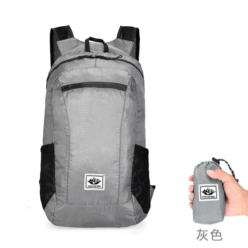 18L Tragbarer Faltbarer Rucksack Faltbarer Bergsteigerbeutel Ultraleicht Outdoor Klettern Radfahren Reise Knapsack Wandern Daypack