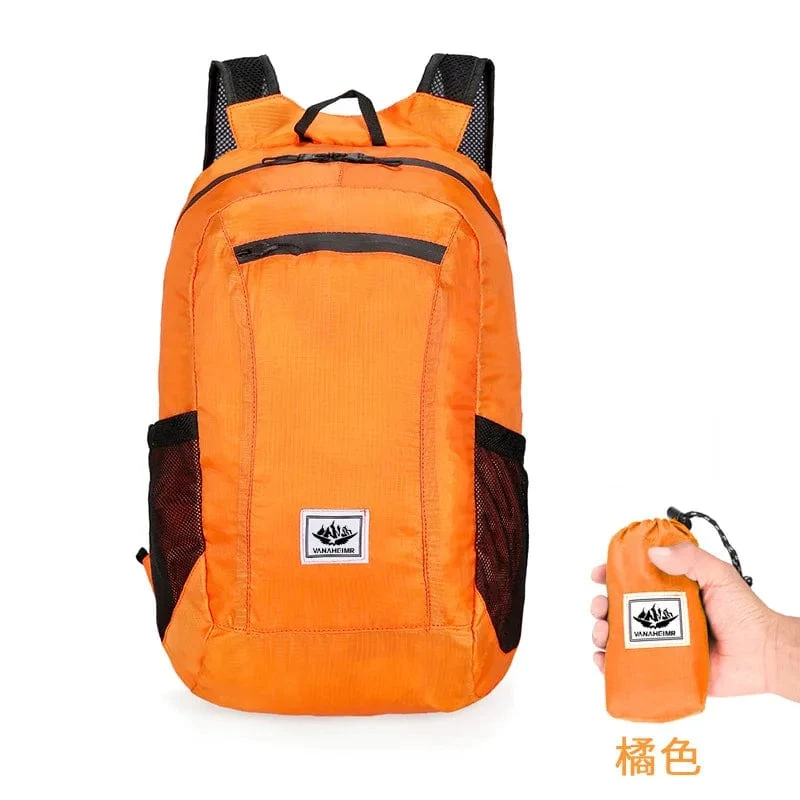 18L Tragbarer Faltbarer Rucksack Faltbarer Bergsteigerbeutel Ultraleicht Outdoor Klettern Radfahren Reise Knapsack Wandern Daypack