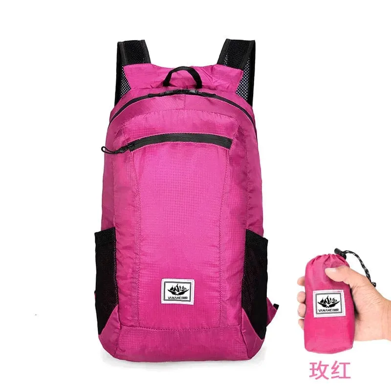 18L Tragbarer Faltbarer Rucksack Faltbarer Bergsteigerbeutel Ultraleicht Outdoor Klettern Radfahren Reise Knapsack Wandern Daypack