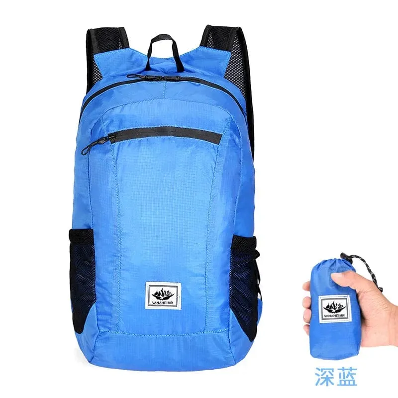 18L Tragbarer Faltbarer Rucksack Faltbarer Bergsteigerbeutel Ultraleicht Outdoor Klettern Radfahren Reise Knapsack Wandern Daypack