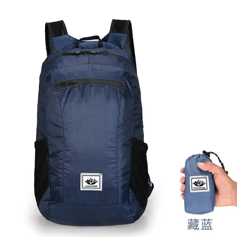 18L Tragbarer Faltbarer Rucksack Faltbarer Bergsteigerbeutel Ultraleicht Outdoor Klettern Radfahren Reise Knapsack Wandern Daypack