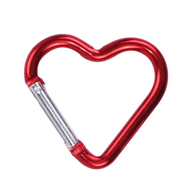 1 Stück herzförmiger Aluminium-Karabiner Schlüsselanhänger Clip Outdoor Schlüsselanhänger Haken Wasserflasche Hängeschnalle Reiseset Zubehör