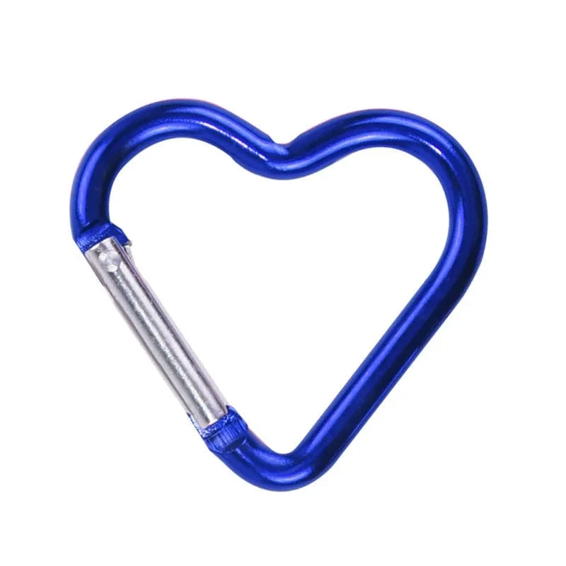 1 Stück herzförmiger Aluminium-Karabiner Schlüsselanhänger Clip Outdoor Schlüsselanhänger Haken Wasserflasche Hängeschnalle Reiseset Zubehör