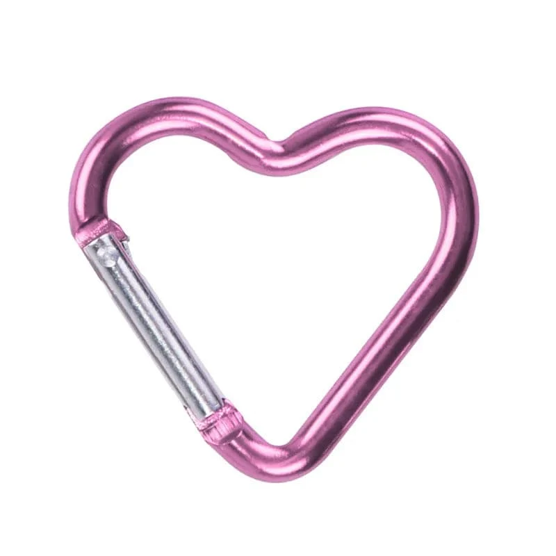 1 Stück herzförmiger Aluminium-Karabiner Schlüsselanhänger Clip Outdoor Schlüsselanhänger Haken Wasserflasche Hängeschnalle Reiseset Zubehör