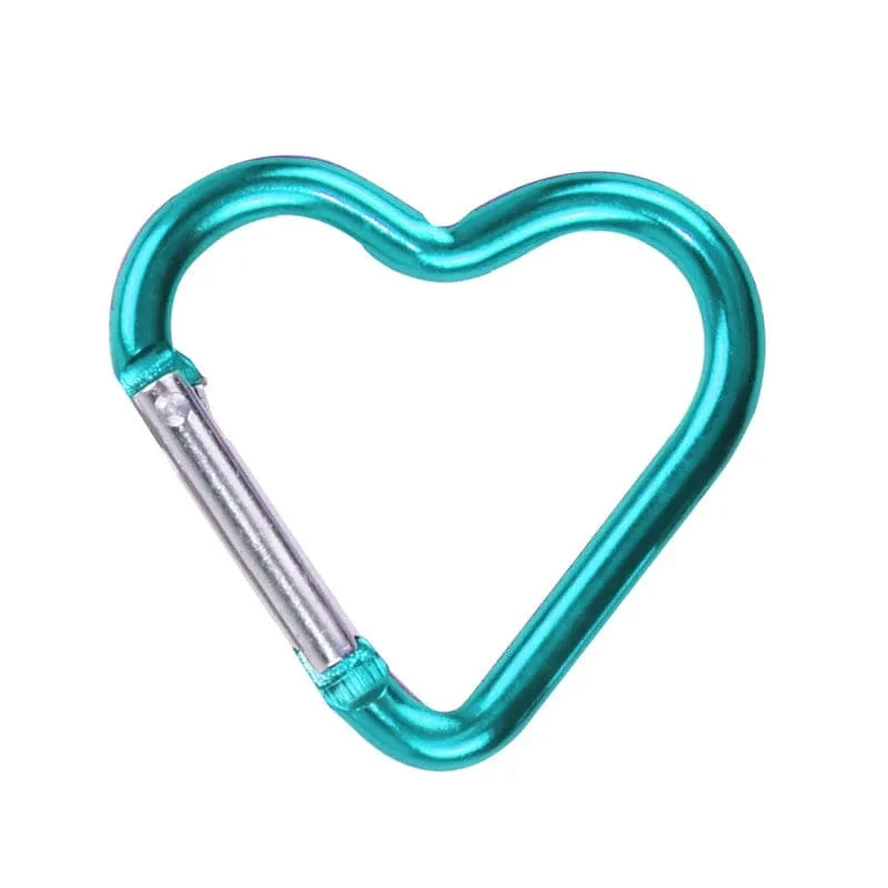 1 Stück herzförmiger Aluminium-Karabiner Schlüsselanhänger Clip Outdoor Schlüsselanhänger Haken Wasserflasche Hängeschnalle Reiseset Zubehör