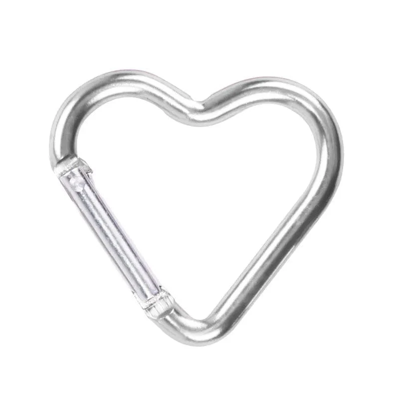 1 Stück herzförmiger Aluminium-Karabiner Schlüsselanhänger Clip Outdoor Schlüsselanhänger Haken Wasserflasche Hängeschnalle Reiseset Zubehör