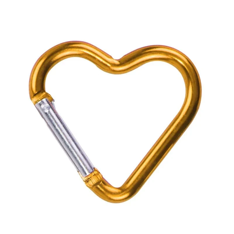 1 Stück herzförmiger Aluminium-Karabiner Schlüsselanhänger Clip Outdoor Schlüsselanhänger Haken Wasserflasche Hängeschnalle Reiseset Zubehör