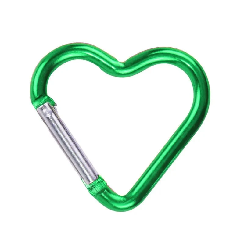 1 Stück herzförmiger Aluminium-Karabiner Schlüsselanhänger Clip Outdoor Schlüsselanhänger Haken Wasserflasche Hängeschnalle Reiseset Zubehör
