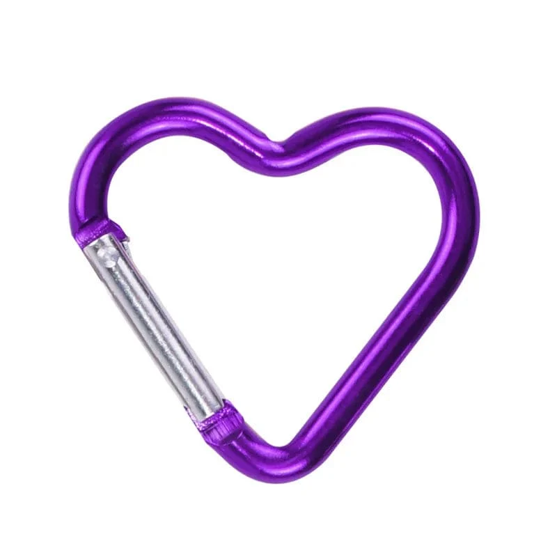 1 Stück herzförmiger Aluminium-Karabiner Schlüsselanhänger Clip Outdoor Schlüsselanhänger Haken Wasserflasche Hängeschnalle Reiseset Zubehör