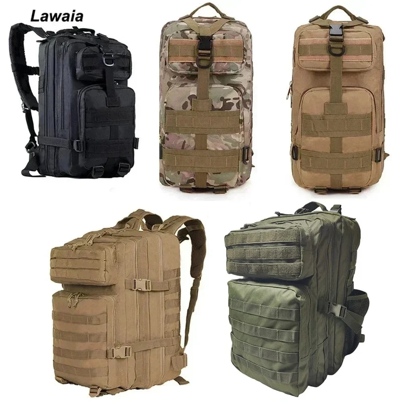 Lawaia Taktische Rucksäcke 30L/50L Outdoor Rucksäcke Camping Wandern Trekking Angeln Jagd Tasche mit Flasche Halter