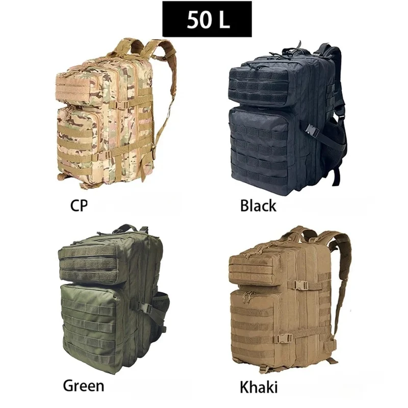 Lawaia Taktische Rucksäcke 30L/50L Outdoor Rucksäcke Camping Wandern Trekking Angeln Jagd Tasche mit Flasche Halter