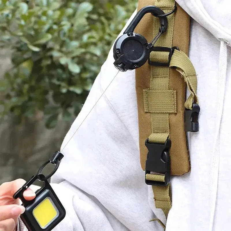 Neue Outdoor Automatische Einziehbare Draht Seil Luya Anti-diebstahl Taktische Schlüsselbund Teleskop Schlüsselbund Versenkbare Haken Werkzeug