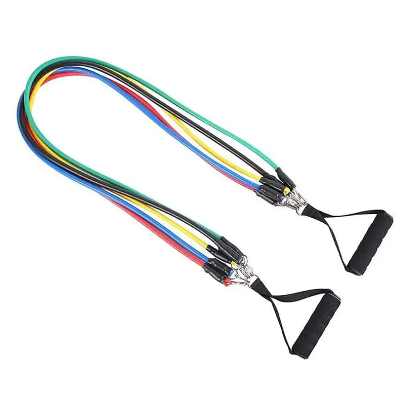 11 Stück/Set Zugseil, Widerstandsbänder, tragbare Fitnessgeräte, Knöchelgurt, Brust-Expander, elastisches Übungsband