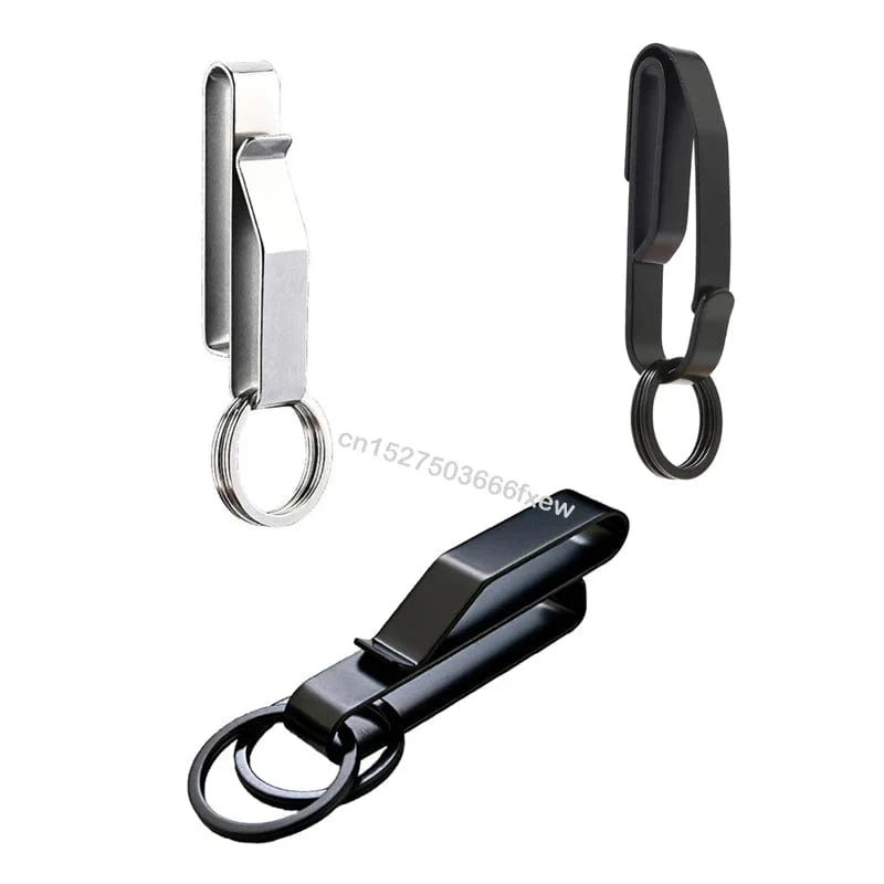 Edelstahl Auto Schlüssel Clip Taille Hängen Schlüsselring Halter Gürtel Outdoor Tragbare Schlüsselbund Schnalle Anti-Verloren Hängen Clip