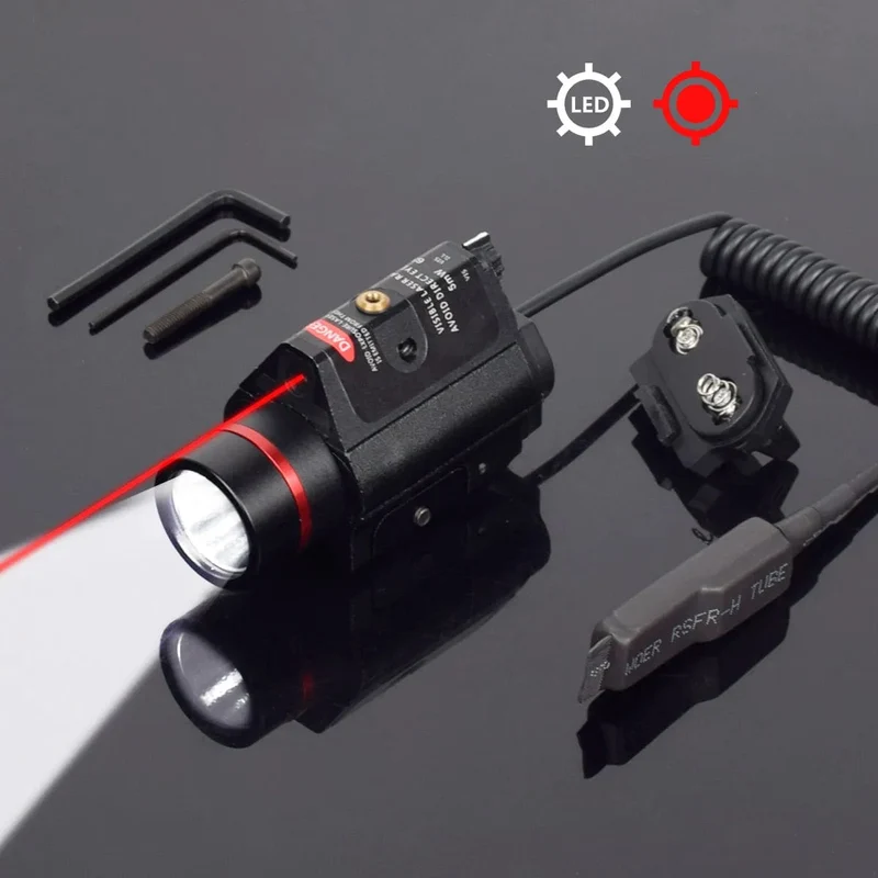 Taktische Waffe Taschenlampe mit Fernbedienung Schalter Red Dot Laser Anblick Militär Pistole Gun Licht für Glock 17 19/20mm Schiene Jagd