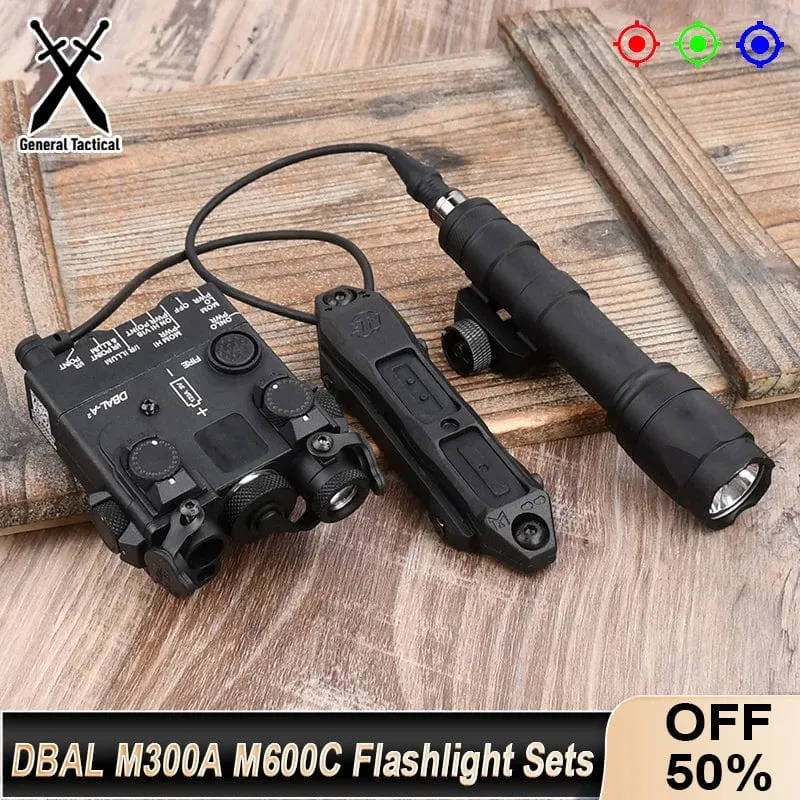 Taktische DBAL-A2 Vereinfachte Version Surefir M300A M600C Taschenlampe Sets Red Dot Airsoft Anzeige Fit 20mm Schiene Jagd Laser