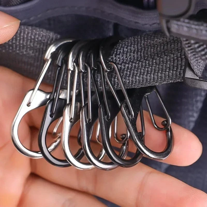 5 Stück S-Typ Karabiner aus Zinklegierung mit Schloss Mini-Schlüsselanhänger-Haken Diebstahlsicherung für Outdoor-Camping-Rucksack Schnalle Schlüsselschloss Zubehör
