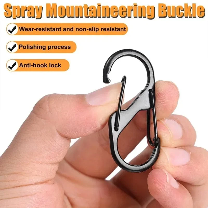 5 Stück S-Typ Karabiner aus Zinklegierung mit Schloss Mini-Schlüsselanhänger-Haken Diebstahlsicherung für Outdoor-Camping-Rucksack Schnalle Schlüsselschloss Zubehör