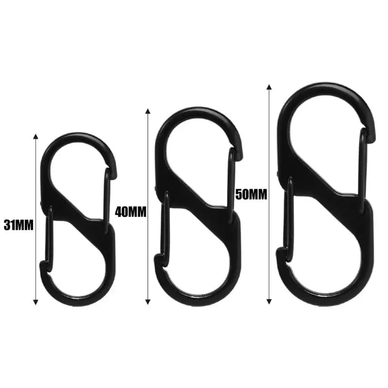 5 Stück S-Typ Karabiner aus Zinklegierung mit Schloss Mini-Schlüsselanhänger-Haken Diebstahlsicherung für Outdoor-Camping-Rucksack Schnalle Schlüsselschloss Zubehör