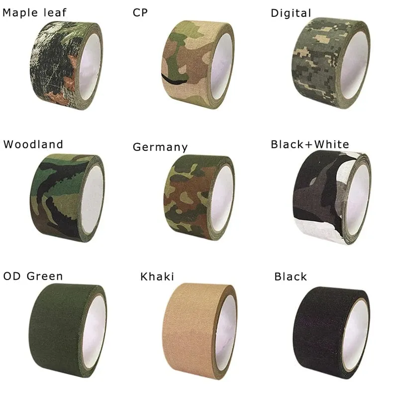 5M Outdoor Duct Camouflage Tape WRAP Jagd wasserdichtes selbstklebendes Camo Tape Stealth Bandage Militär 0.05 m x 5 m / 2 Zoll x 196 Zoll