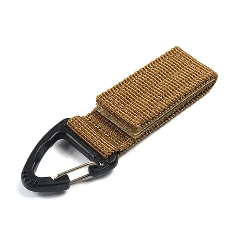 Outdoor Camping Wandern Nylon Band Schlüsselanhänger Molle Taktischer Rucksack Dreieck Rucksack Gürteltasche Verschluss Haken Schnalle Kletterwerkzeug