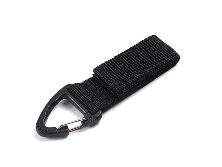 Outdoor Camping Wandern Nylon Band Schlüsselanhänger Molle Taktischer Rucksack Dreieck Rucksack Gürteltasche Verschluss Haken Schnalle Kletterwerkzeug