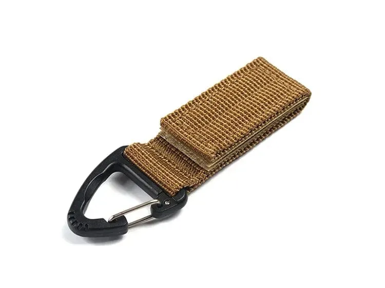 Outdoor Camping Wandern Nylon Band Schlüsselanhänger Molle Taktischer Rucksack Dreieck Rucksack Gürteltasche Verschluss Haken Schnalle Kletterwerkzeug