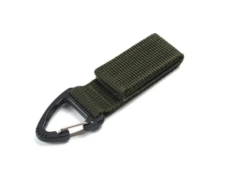 Outdoor Camping Wandern Nylon Band Schlüsselanhänger Molle Taktischer Rucksack Dreieck Rucksack Gürteltasche Verschluss Haken Schnalle Kletterwerkzeug