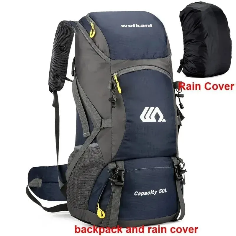 50L Reiserucksack Campingtasche für Männer Große Wandertasche Tourist Rucksack Wasserdichte Outdoor Sport Klettern Bergsteigen Tasche