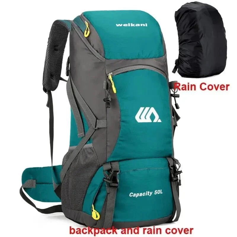 50L Reiserucksack Campingtasche für Männer Große Wandertasche Tourist Rucksack Wasserdichte Outdoor Sport Klettern Bergsteigen Tasche