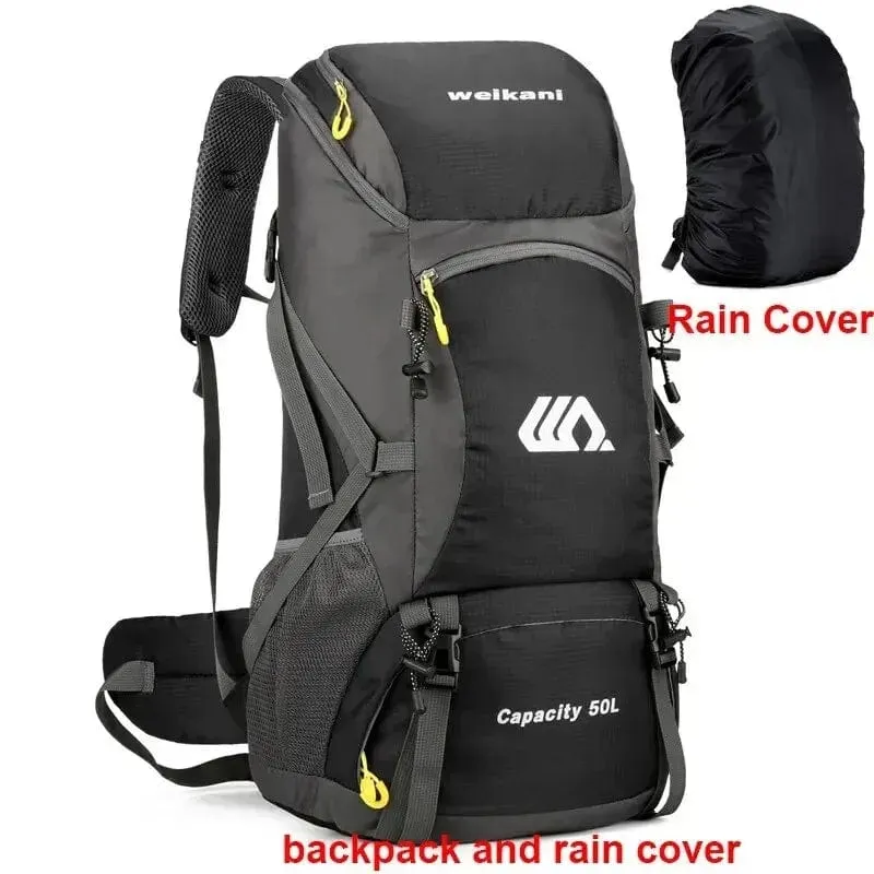 50L Reiserucksack Campingtasche für Männer Große Wandertasche Tourist Rucksack Wasserdichte Outdoor Sport Klettern Bergsteigen Tasche